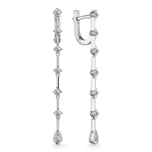 Серьги с бриллиантами из белого золота 585 пробы