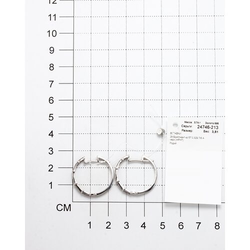 Серьги с черными бриллиантами из белого золота 585 пробы