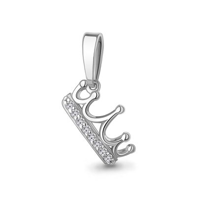 Подвеска "Корона" с фианитами из серебра 925 пробы