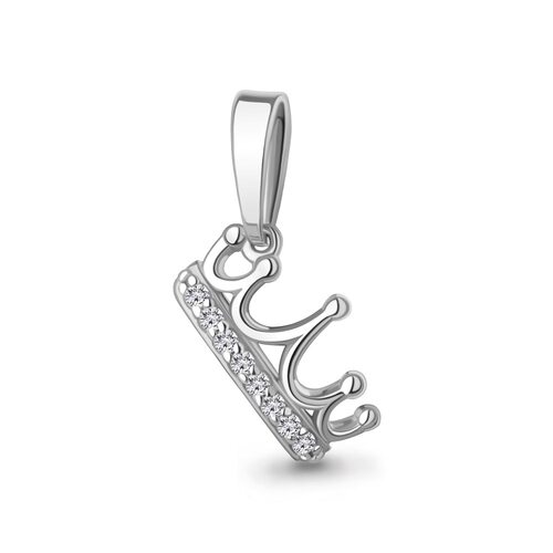 Подвеска "Корона" с фианитами из серебра 925 пробы