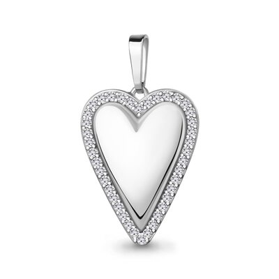 Подвеска "Сердце" с фианитами из серебра 925 пробы