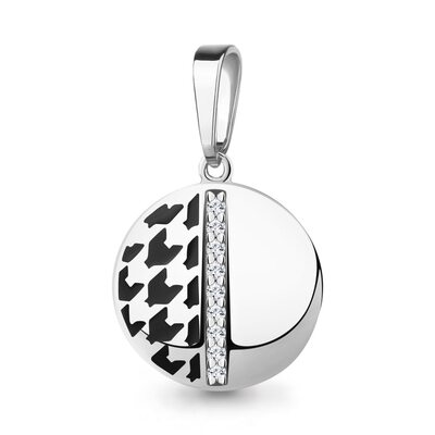 Подвеска с фианитами и эмалью из серебра 925 пробы