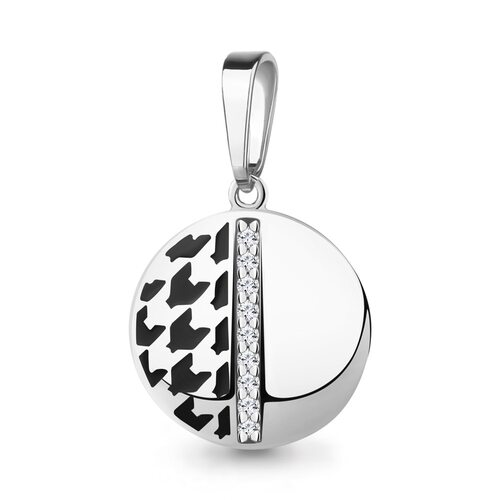 Подвеска с фианитами и эмалью из серебра 925 пробы