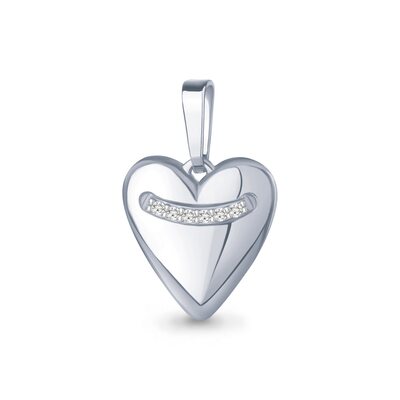 Подвеска "Сердце" с фианитами из серебра 925 пробы