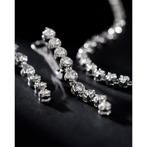 Серьги с бриллиантами из белого золота 585 пробы