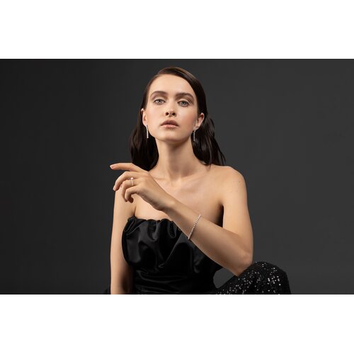 Серьги с бриллиантами из белого золота 585 пробы