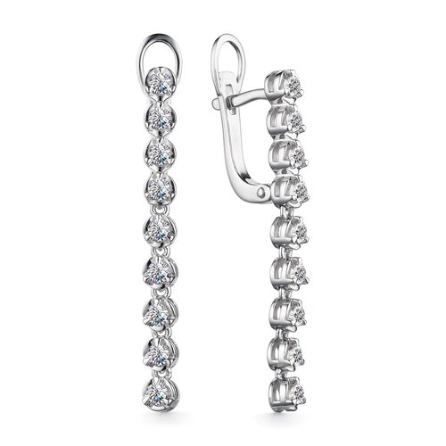 Серьги с бриллиантами из белого золота 585 пробы