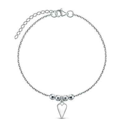 Браслет "Сердце" из серебра 925 пробы