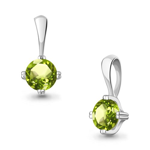 Подвеска с хризолитом из серебра 925 пробы