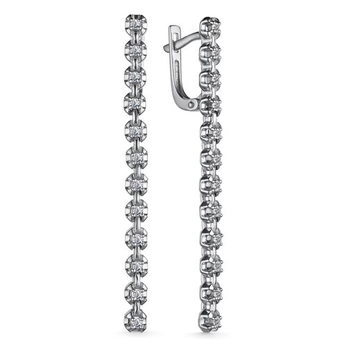 Серьги с бриллиантами из белого золота 585 пробы