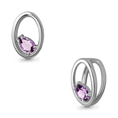 Подвеска с аметистом из серебра 925 пробы