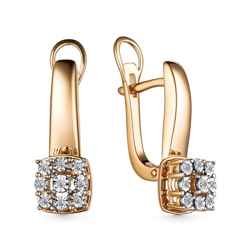 Серьги с бриллиантами из золота 585 пробы