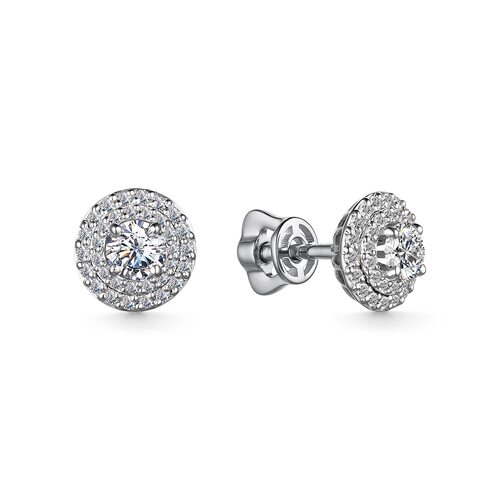 Серьги с бриллиантами из белого золота 585 пробы