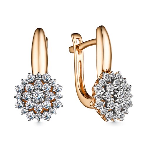 Серьги с бриллиантами из золота 585 пробы