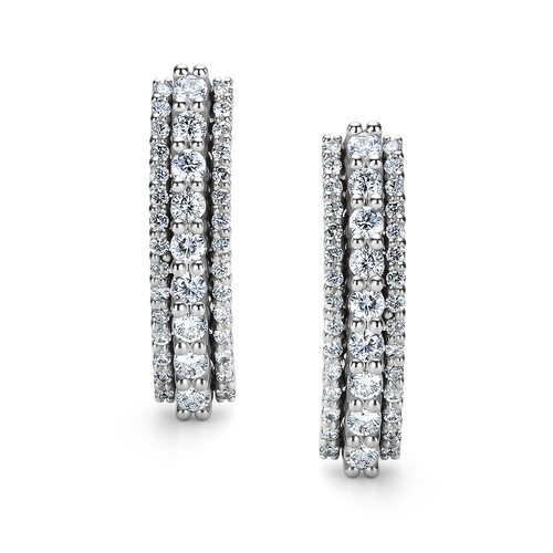 Серьги с бриллиантами из белого золота 585 пробы