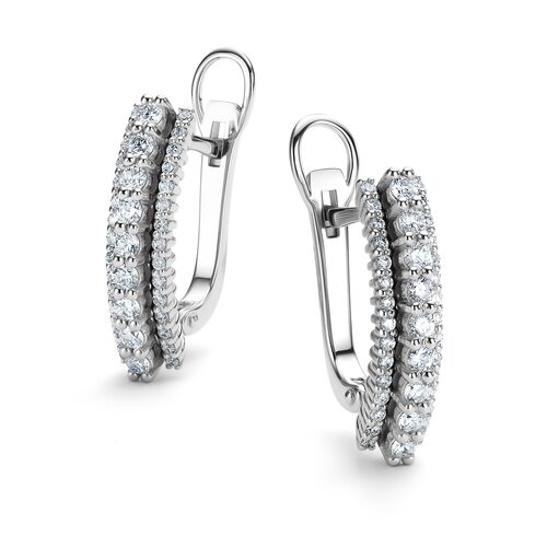 Серьги с бриллиантами из белого золота 585 пробы