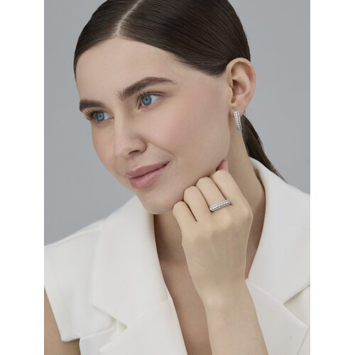 Серьги с бриллиантами из белого золота 585 пробы