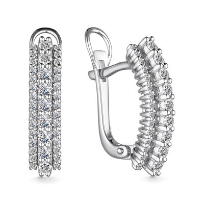 Серьги с бриллиантами из белого золота 585 пробы