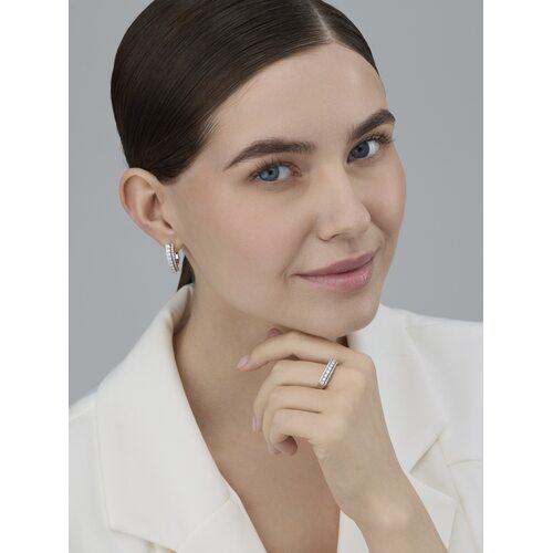 Серьги с бриллиантами из белого золота 585 пробы