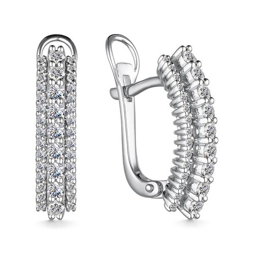 Серьги с бриллиантами из белого золота 585 пробы