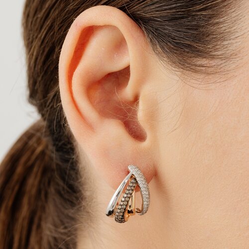 Серьги с бриллиантами из золота 585 пробы