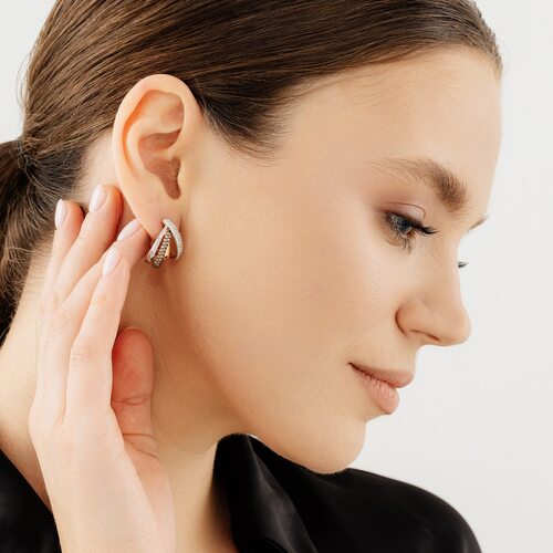 Серьги с бриллиантами из золота 585 пробы