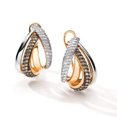 Серьги с бриллиантами из золота 585 пробы