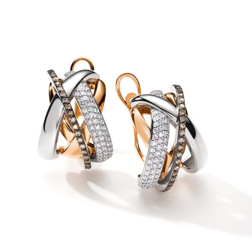 Серьги с бриллиантами из золота 585 пробы