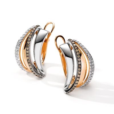 Серьги с бриллиантами из золота 585 пробы