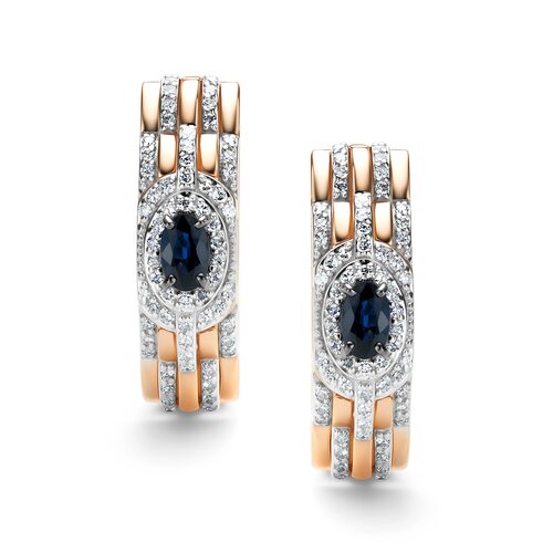 Серьги с сапфирами и бриллиантами из золота 585 пробы