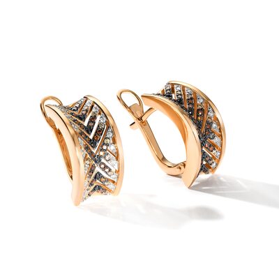 Серьги с бриллиантами из золота 585 пробы