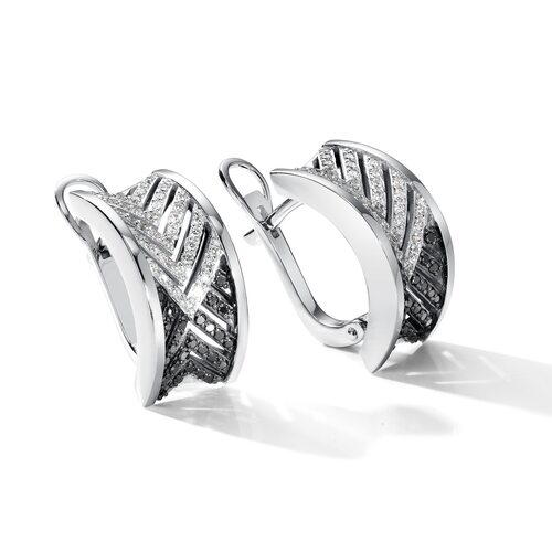 Серьги с бриллиантами из белого золота 585 пробы