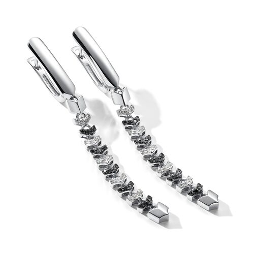 Серьги с бриллиантами из белого золота 585 пробы