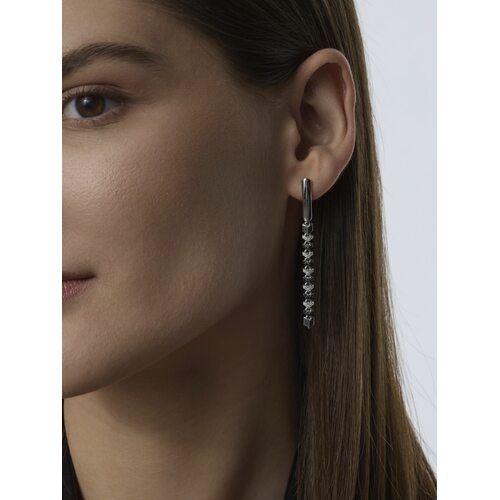 Серьги с бриллиантами из белого золота 585 пробы