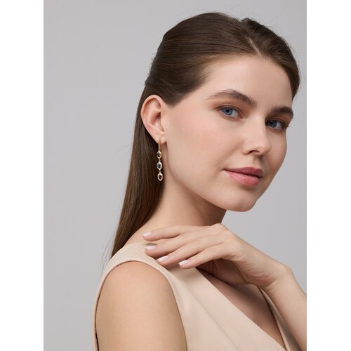 Серьги с сапфирами и бриллиантами из золота 585 пробы арт. 25630-102