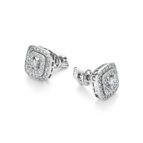 Серьги с бриллиантами из белого золота 585 пробы