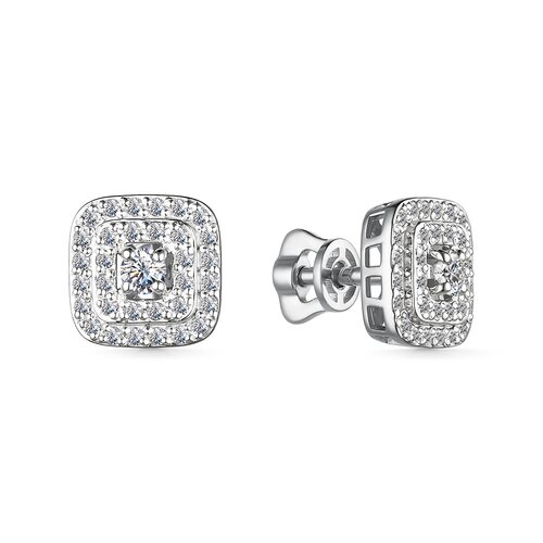 Серьги с бриллиантами из белого золота 585 пробы