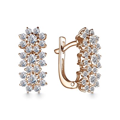 Серьги с бриллиантами из золота 585 пробы