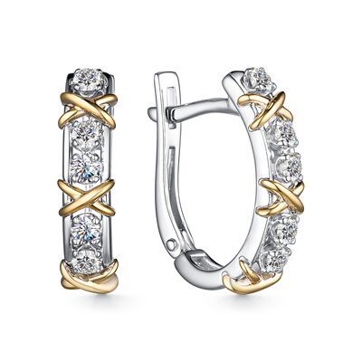 Серьги с бриллиантами из золота 585 пробы