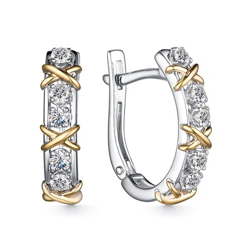 Серьги с бриллиантами из золота 585 пробы