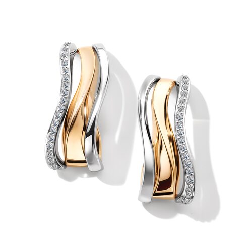 Серьги с бриллиантами из золота 585 пробы