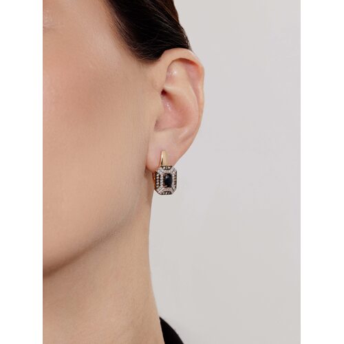 Серьги с сапфирами и бриллиантами из золота 585 пробы