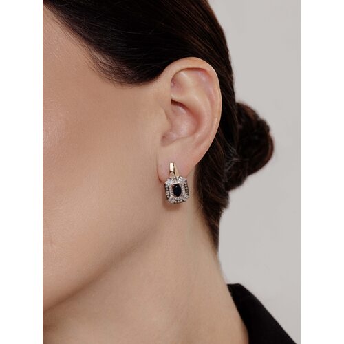 Серьги с сапфирами и бриллиантами из золота 585 пробы