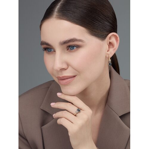 Серьги с сапфирами и бриллиантами из золота 585 пробы