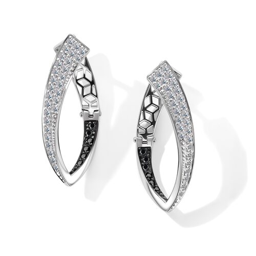 Серьги с бриллиантами из белого золота 585 пробы