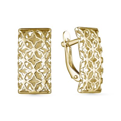 Серьги с бриллиантами из желтого золота 585 пробы