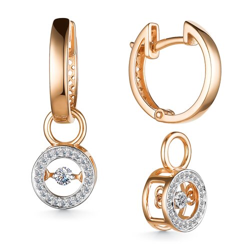 Серьги с танцующими бриллиантами из золота 585 пробы