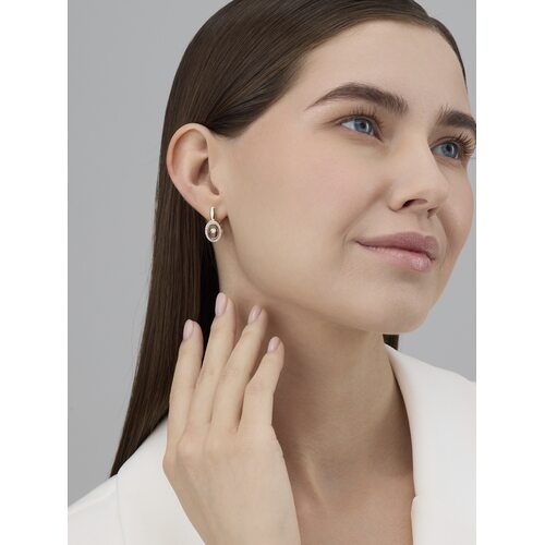 Серьги с танцующими бриллиантами из золота 585 пробы