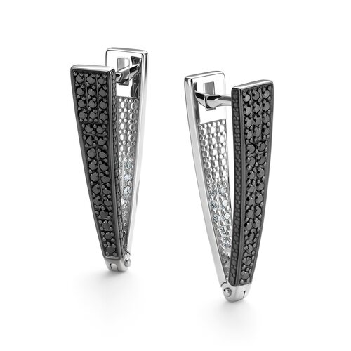 Серьги с бриллиантами из белого золота 585 пробы