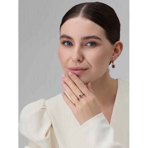 Серьги с рубинами и бриллиантами из золота 585 пробы